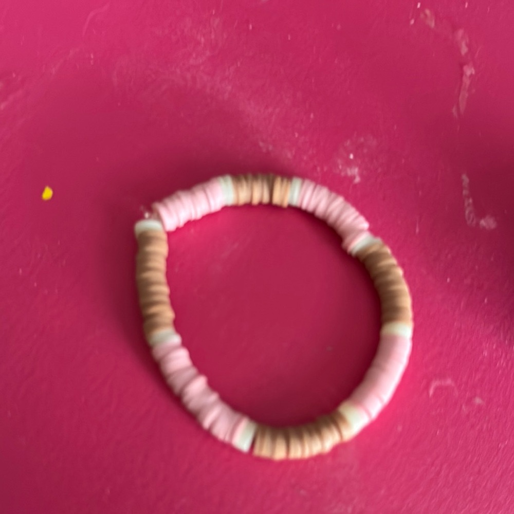 Pink and Brown Beaded Bracelet